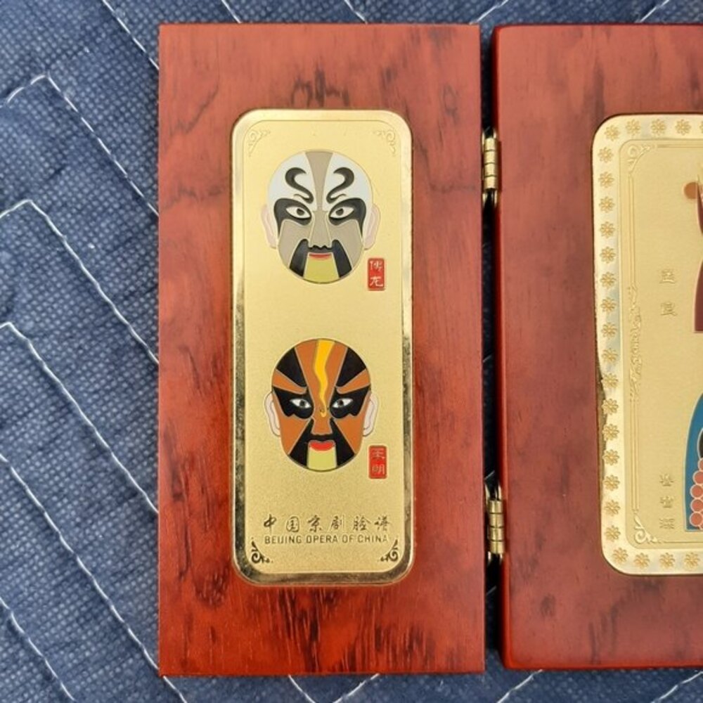 Chinese Traditional Opera Facial Makeup Wooden Panel Display Folk Art Decor - Picture 10 of 15